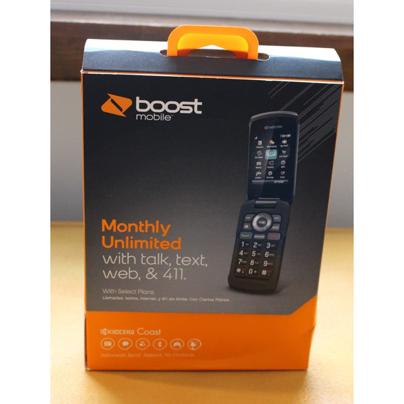 Boost Mobile Kyocera Coast KYS2151ABB Black Flip Cellular Phone Never used - Picture 1 of 7